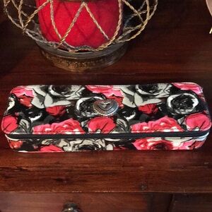 Brighton Madison Rose Travel Jewelry Case in Pink, Black & White